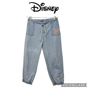 Disney Micky Mouse girls blue denim jeans jogger pants size M
